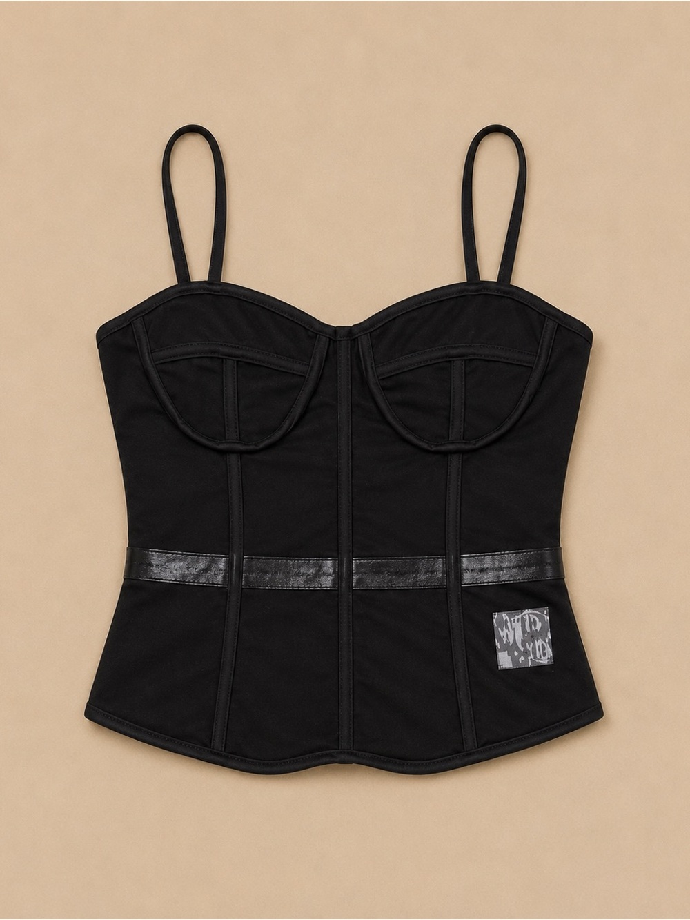 Black Bustier Corset Top with Adjustable Straps